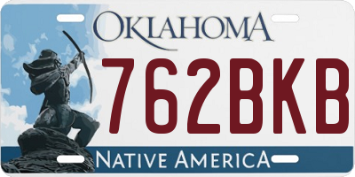 OK license plate 762BKB