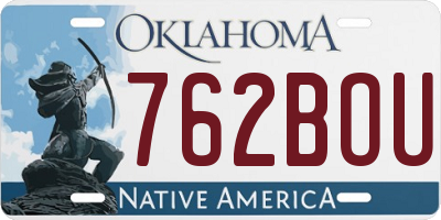 OK license plate 762BOU