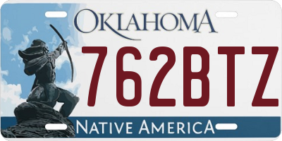 OK license plate 762BTZ
