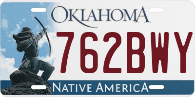 OK license plate 762BWY
