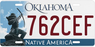 OK license plate 762CEF