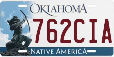 OK license plate 762CIA