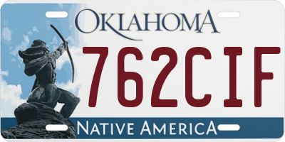 OK license plate 762CIF