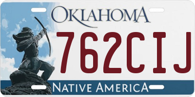 OK license plate 762CIJ