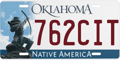 OK license plate 762CIT
