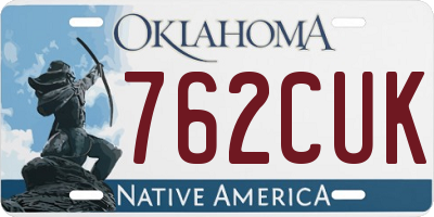 OK license plate 762CUK