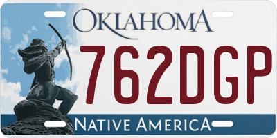 OK license plate 762DGP