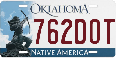 OK license plate 762DOT