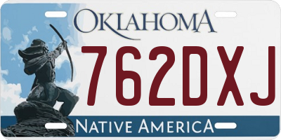 OK license plate 762DXJ
