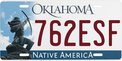 OK license plate 762ESF