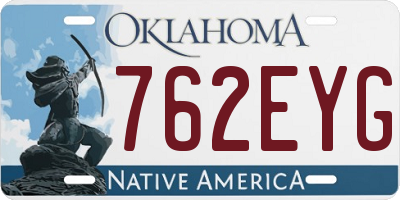 OK license plate 762EYG