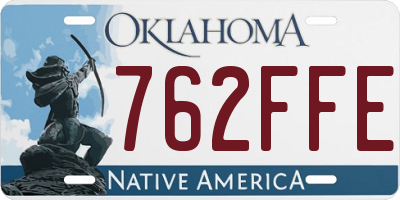 OK license plate 762FFE