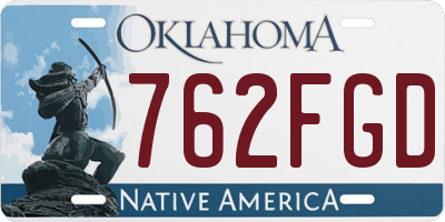 OK license plate 762FGD