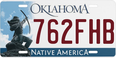 OK license plate 762FHB