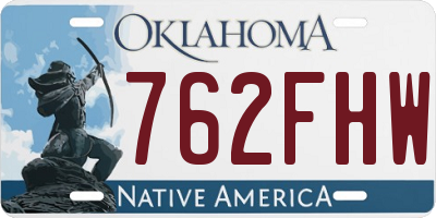 OK license plate 762FHW