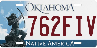 OK license plate 762FIV