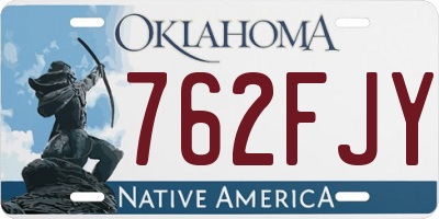 OK license plate 762FJY