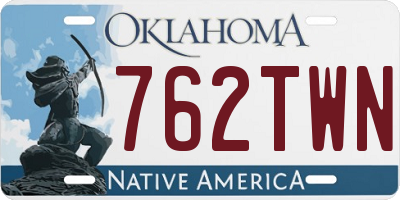 OK license plate 762TWN
