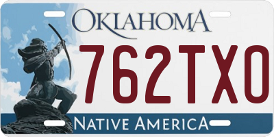 OK license plate 762TXO