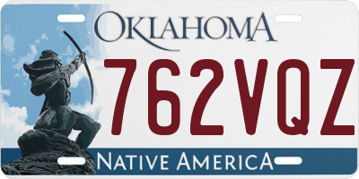 OK license plate 762VQZ
