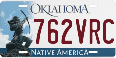 OK license plate 762VRC