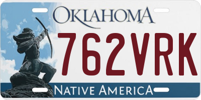 OK license plate 762VRK
