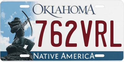 OK license plate 762VRL