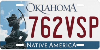 OK license plate 762VSP