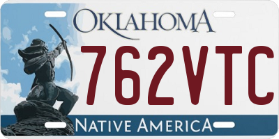 OK license plate 762VTC