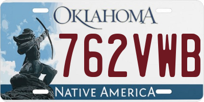 OK license plate 762VWB