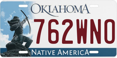 OK license plate 762WNO