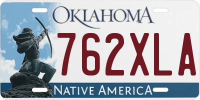 OK license plate 762XLA