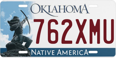 OK license plate 762XMU