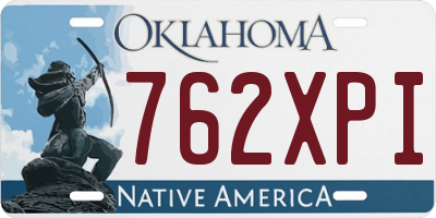 OK license plate 762XPI