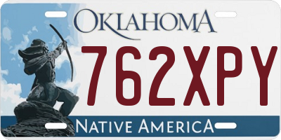 OK license plate 762XPY