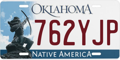 OK license plate 762YJP