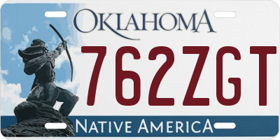 OK license plate 762ZGT