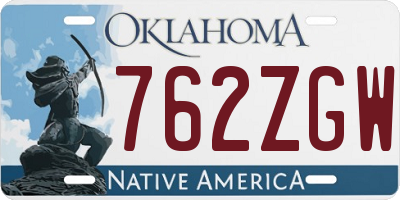 OK license plate 762ZGW