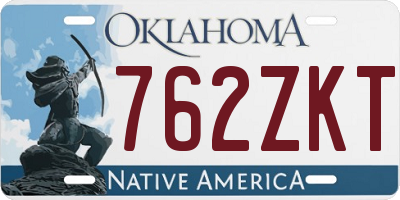 OK license plate 762ZKT