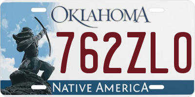 OK license plate 762ZLO