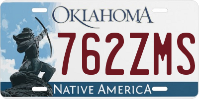 OK license plate 762ZMS