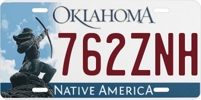 OK license plate 762ZNH