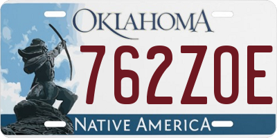 OK license plate 762ZOE