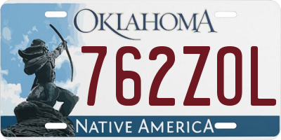 OK license plate 762ZOL