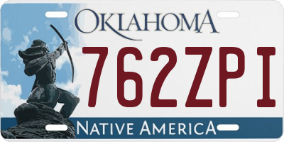 OK license plate 762ZPI