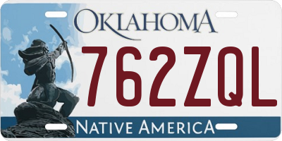 OK license plate 762ZQL