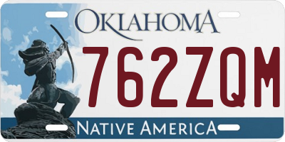 OK license plate 762ZQM