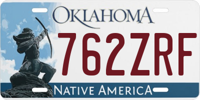 OK license plate 762ZRF