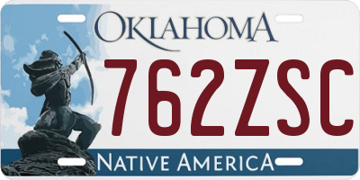 OK license plate 762ZSC