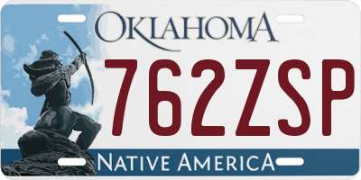 OK license plate 762ZSP